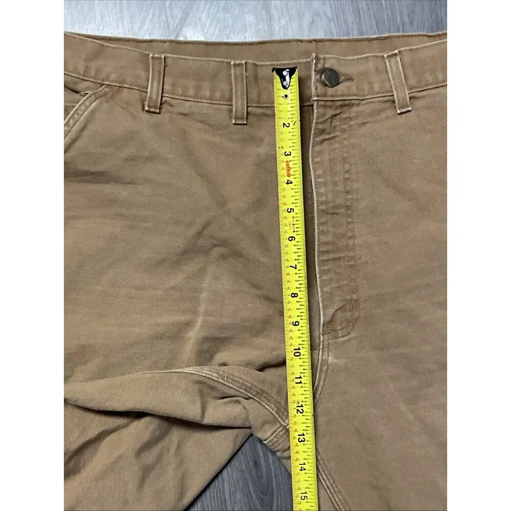 Carhartt Pants Mens 42x32* Tan Canvas Carpenter Loose Hammer Loop Workwear